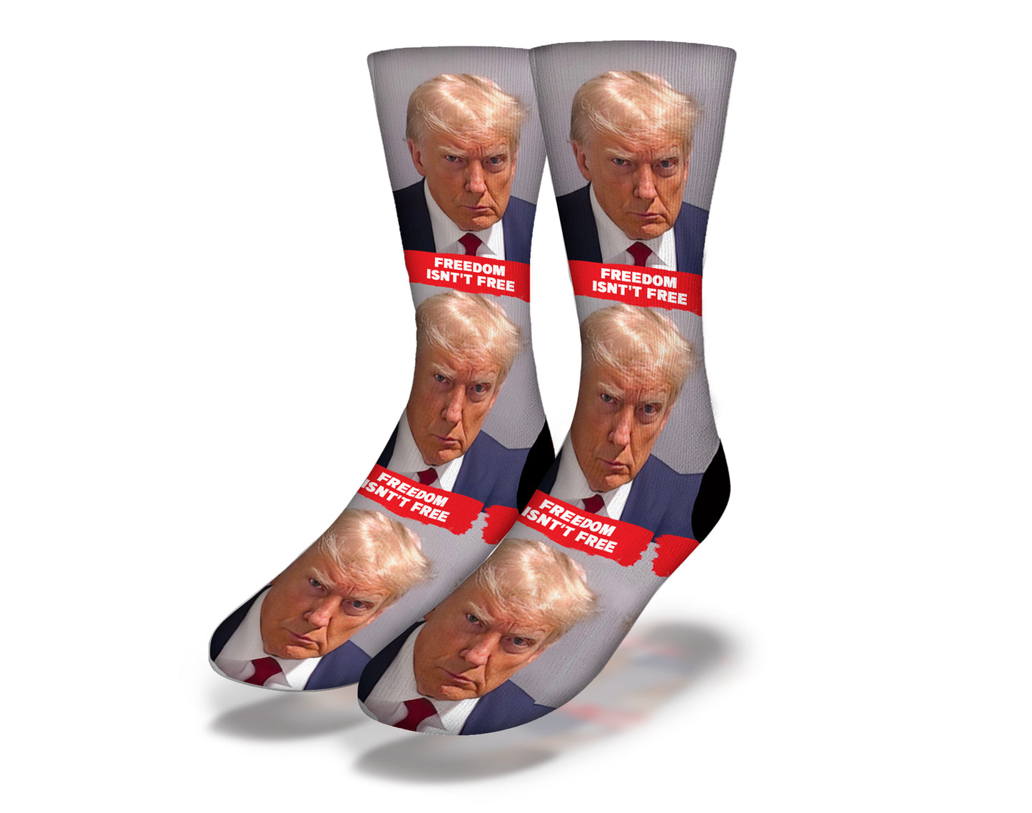Trump Mugshot Freedom Isn't Free Socks