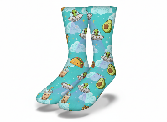 Alien Foodie Frenzy socks