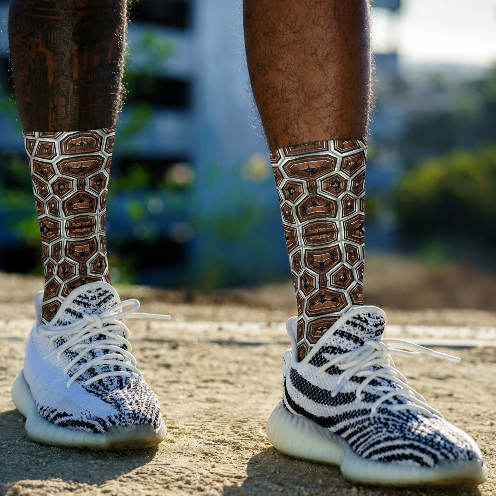 Turtle Shell Print Socks