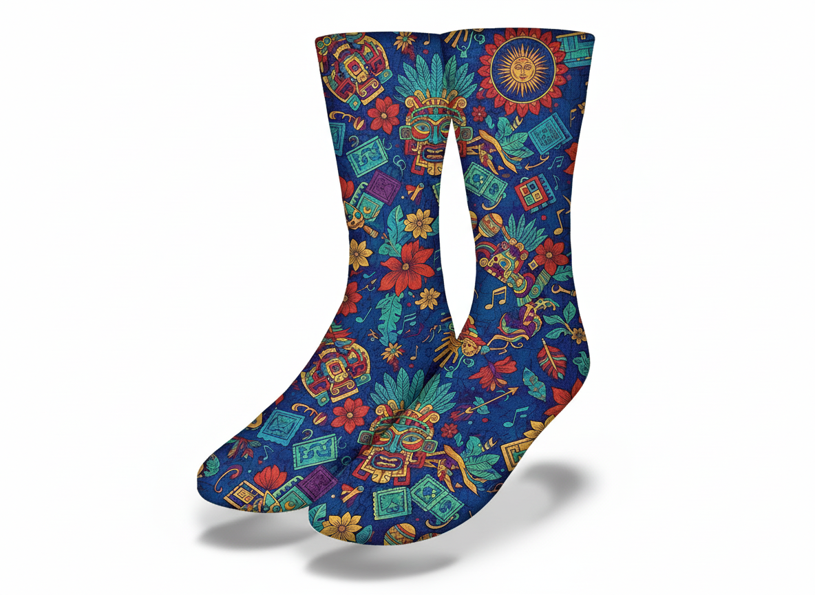 Azten Mayan pattern socks