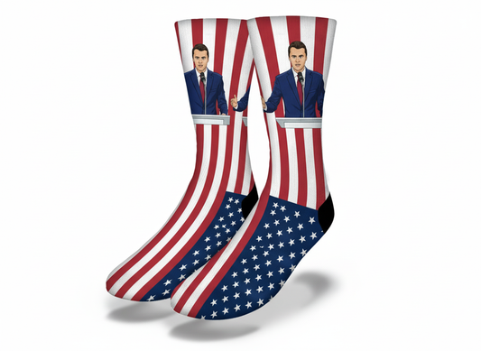 Charlie Kirk 3 speech socks
