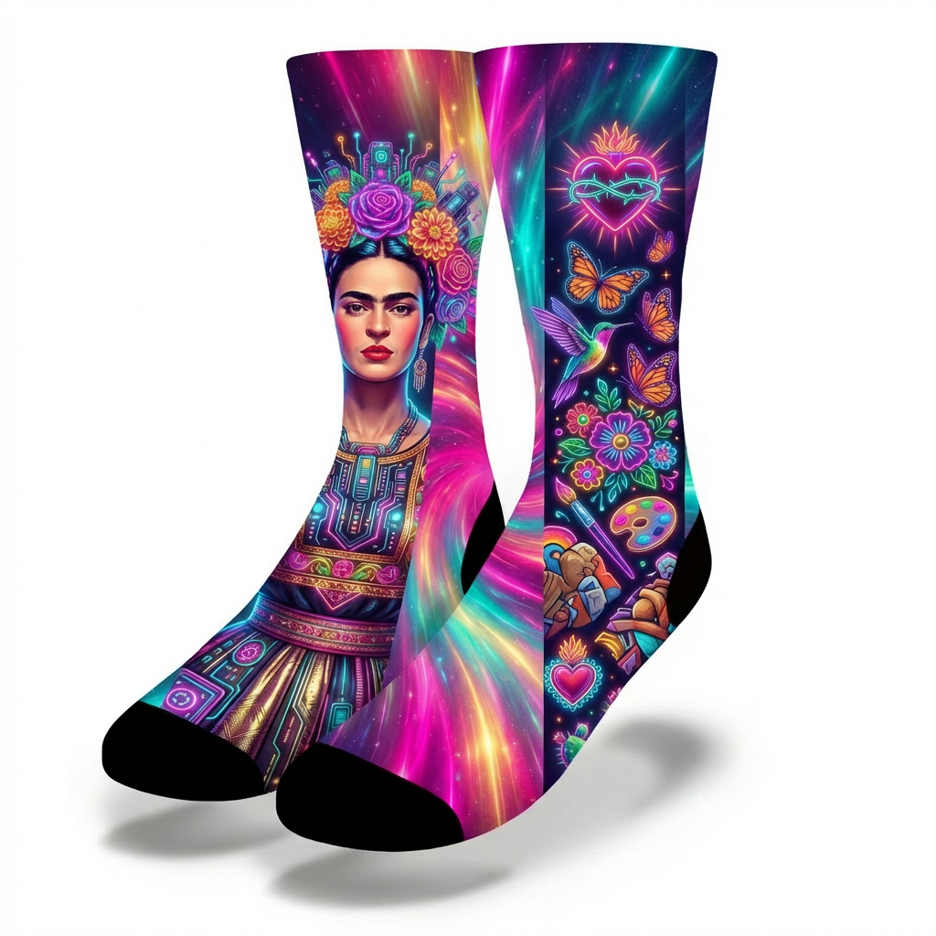 Futuristic Frida Kahlo Socks
