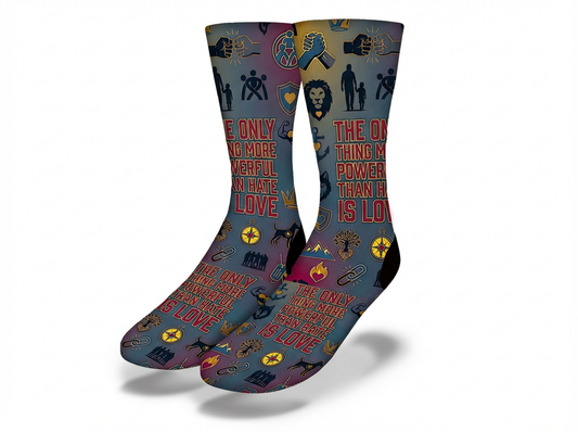 Love Over Hate Bad Bunny Inspired Brotherhood Socks