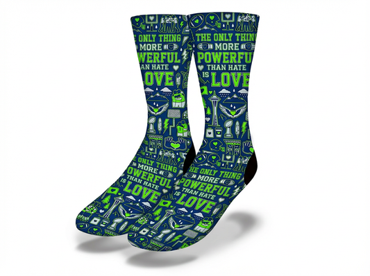 Love Over Hate Bad Bunny Inspired Seattle Socks
