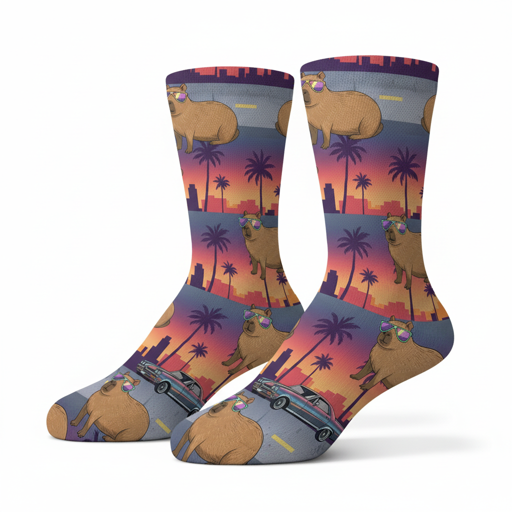Sunset Capybara Socks