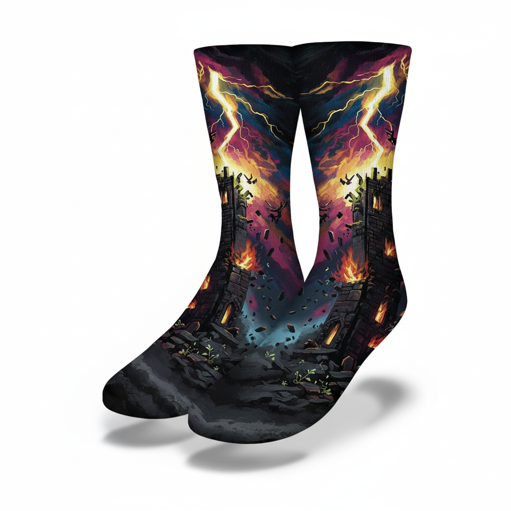 Tarot Card The Tower Socks