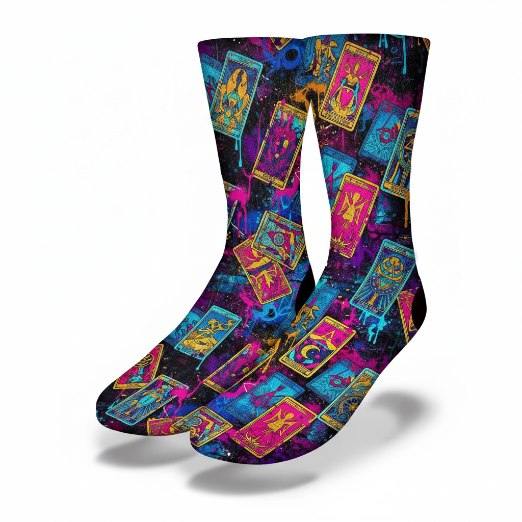Tarot Card Splatter Socks