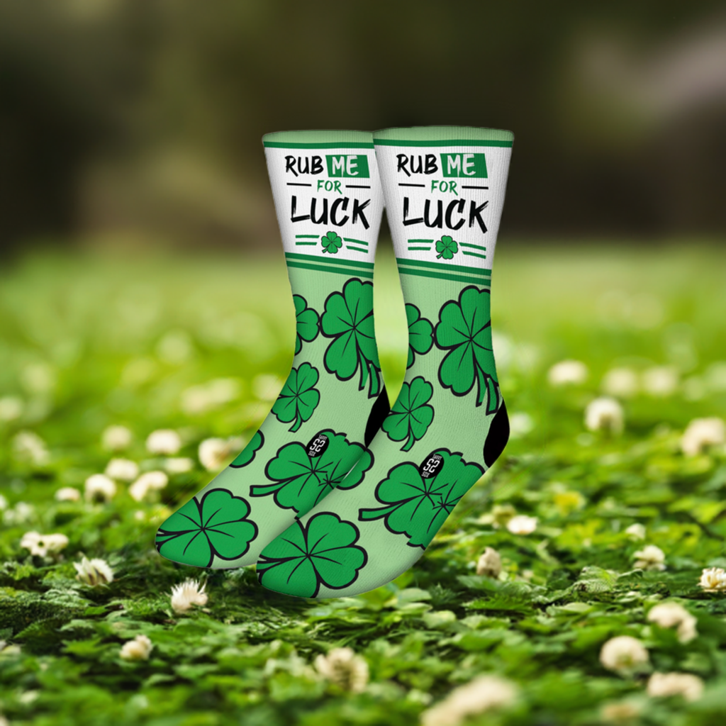 RUB ME FOR LUCK Funny St Patrick's Day Socks