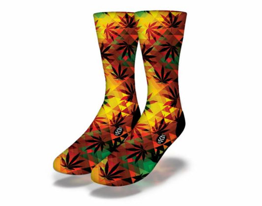 PSYCHEDELIC WEED GEOMETRY Fun Weed Socks