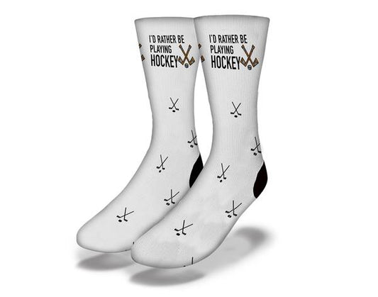 Id Rather Be Playing Hockey grey