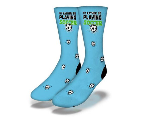Id Rather Be Playing Soccer Blue