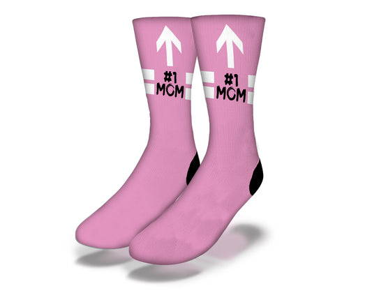 #1 MOM Sporty Pink Socks
