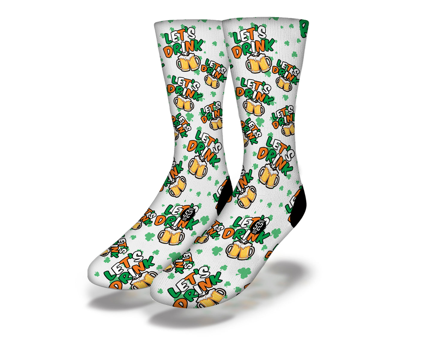 LET'S DRINK Fun St Patrick's Day Socks