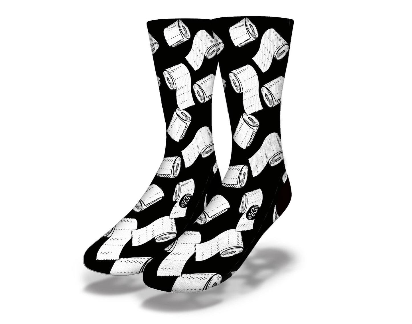 TOILET PAPER CRISIS Funny Coronavirus Quarantine Socks (Black)