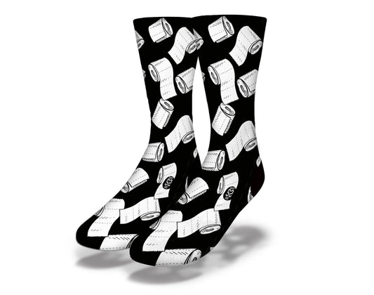 TOILET PAPER CRISIS Funny Coronavirus Quarantine Socks (Black)
