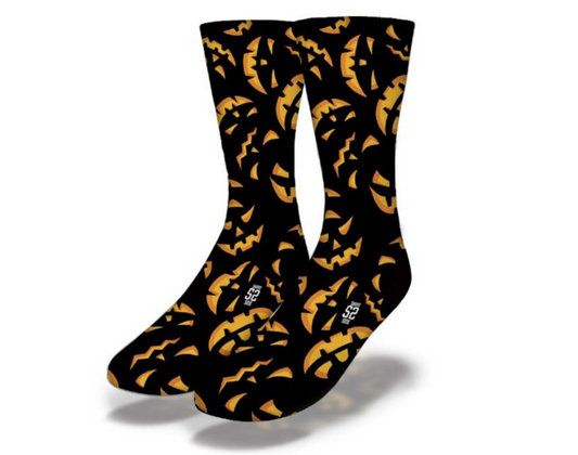 Scary Spooky Haunted Jack-O-Lantern Halloween Socks