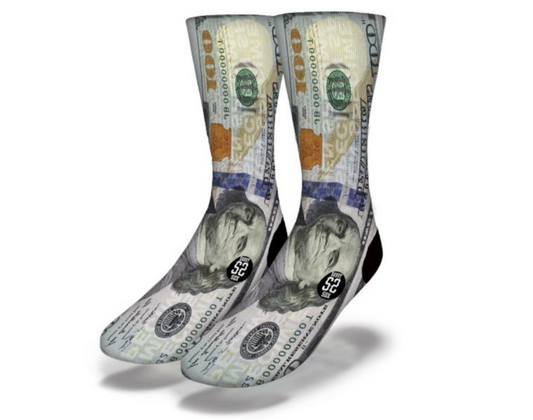 100 Dollar Bill Money Socks