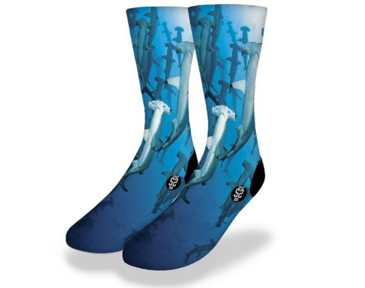 UNDERWATER HAMMERHEAD MIGRATION Fun Shark Socks