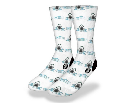 RETRO SHARKS BITE Fun Shark Socks