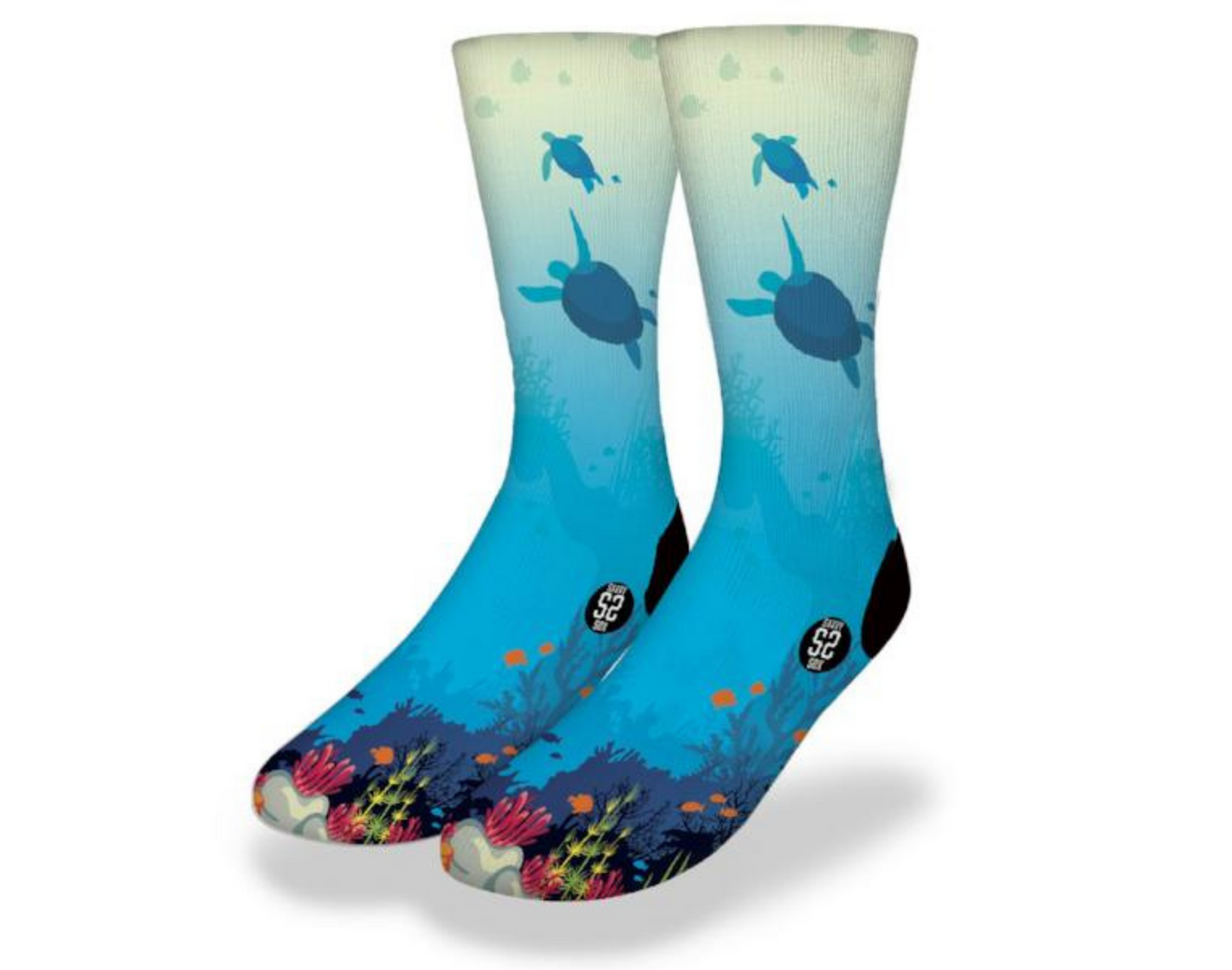 TURTLES IN THE OCEAN REEF Fun Sea Life Socks