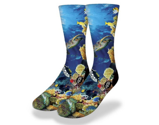 MORNING SEA TURTLES ON THE REEF Fun Sea Life Socks
