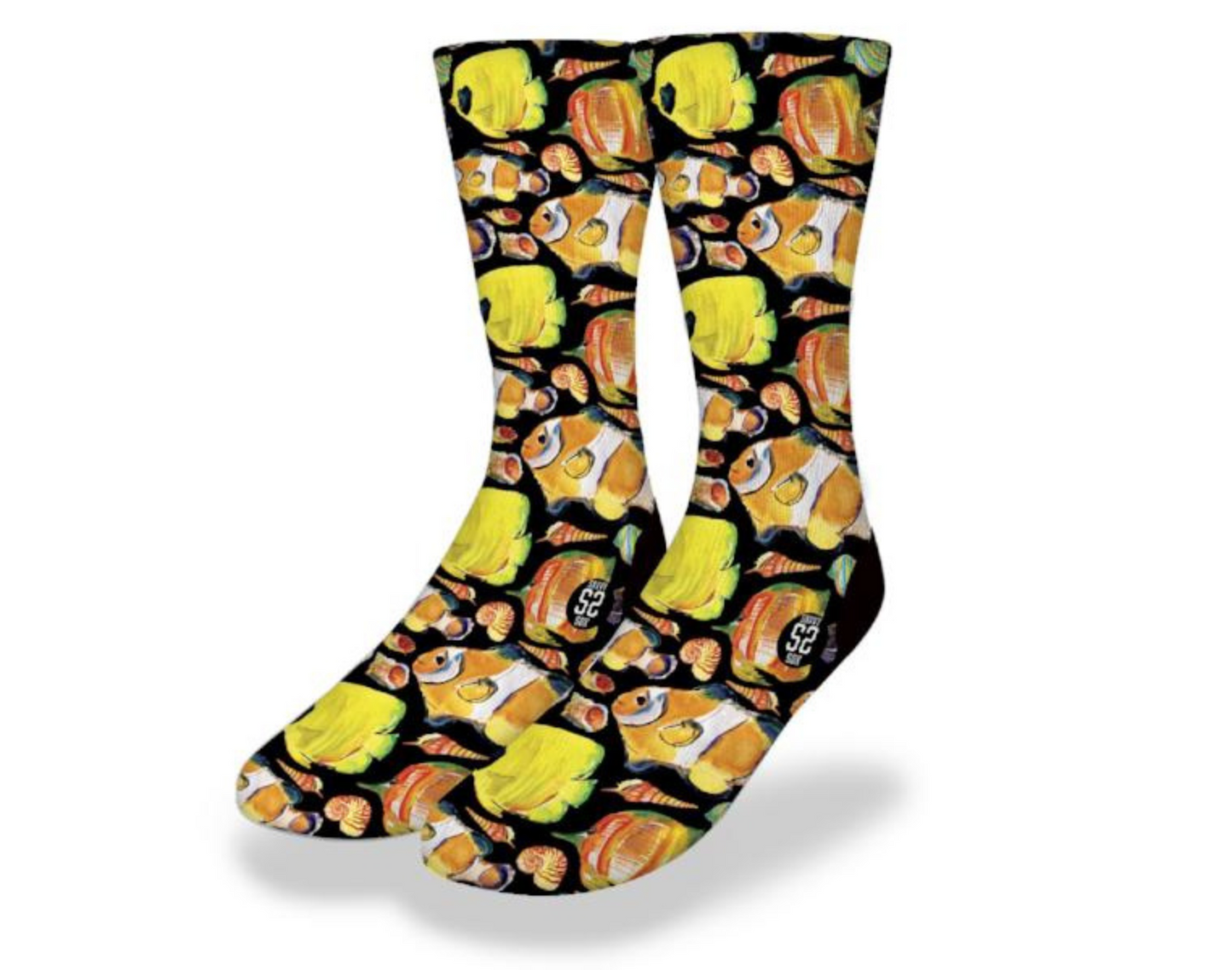 PAINTED YELLOW TANG & CLOWNFISH Fun Fish Socks