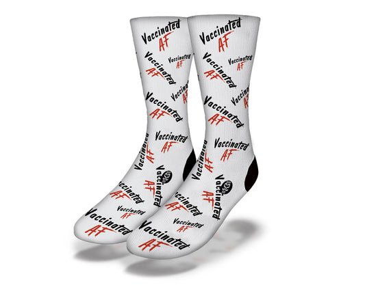 VACCINATED AF Funny Coronavirus Novelty Socks (Grey)