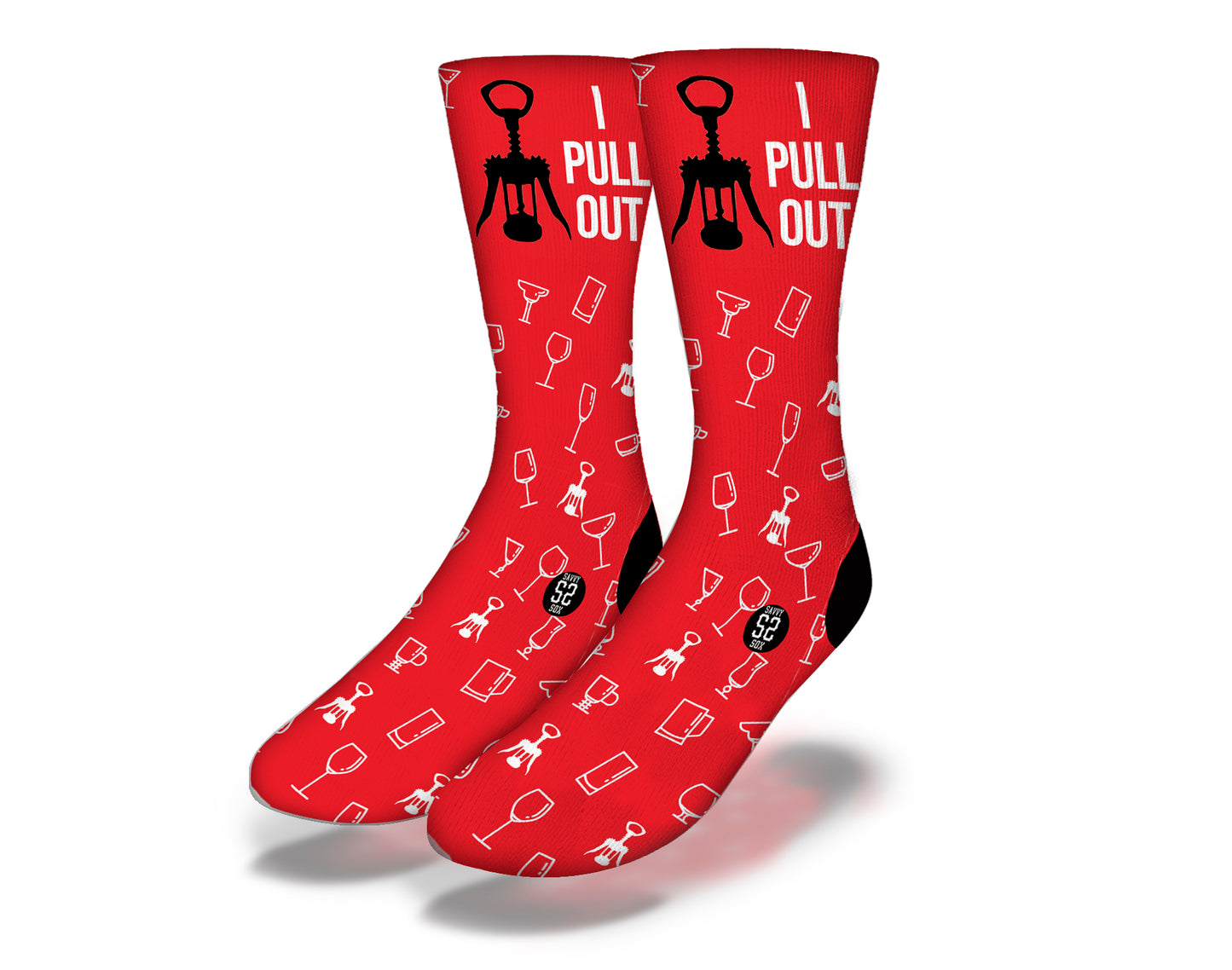 Wine I Pull Out Socks (Red)