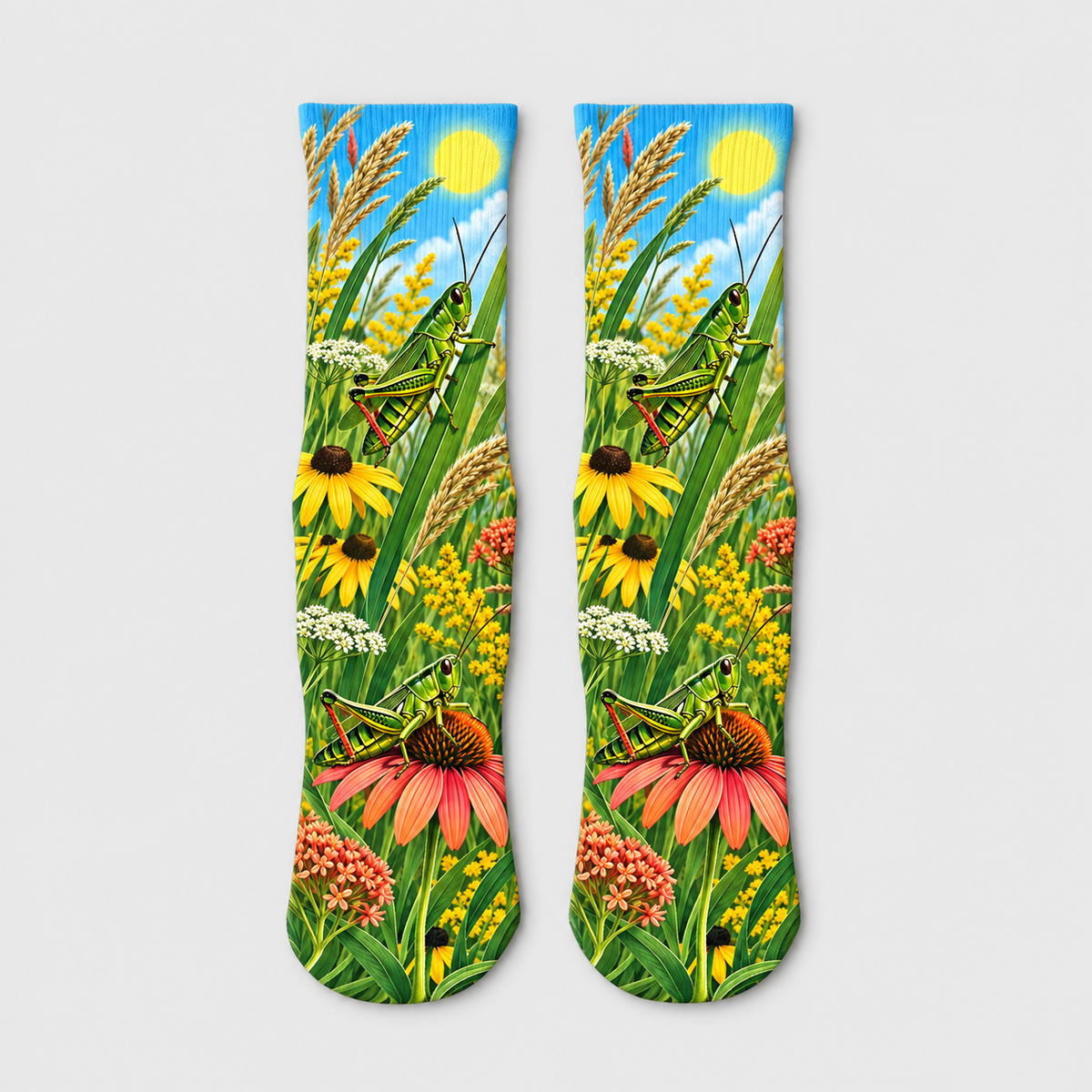 Insects Grasshopper Meadow socks