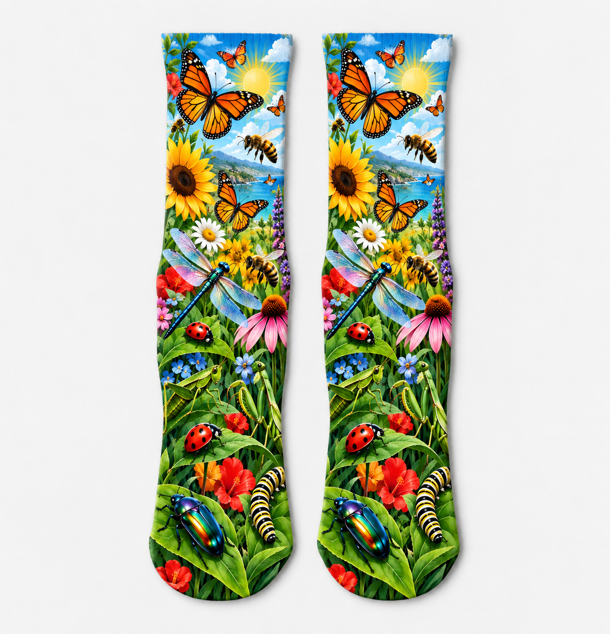 Insects Garden Wings and Crawlers socks