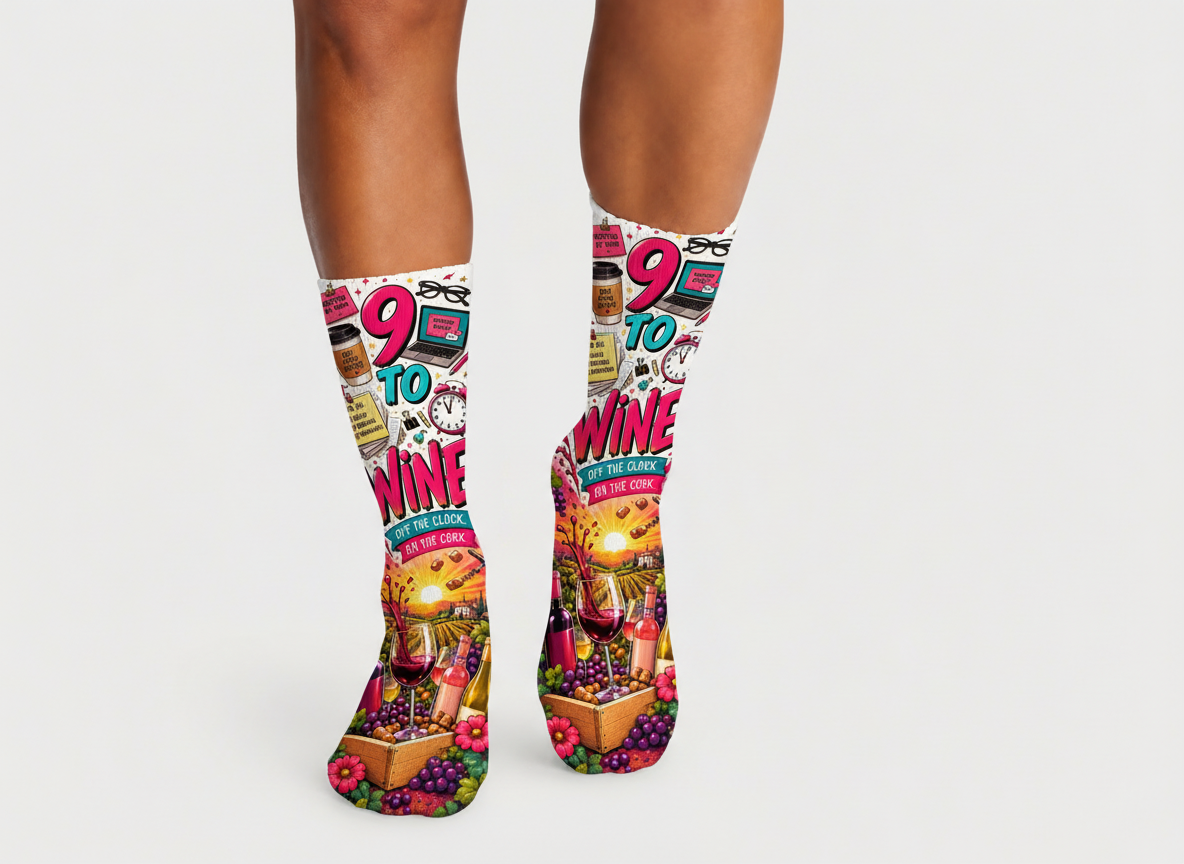 Wine a Little, Laugh a Lot socks