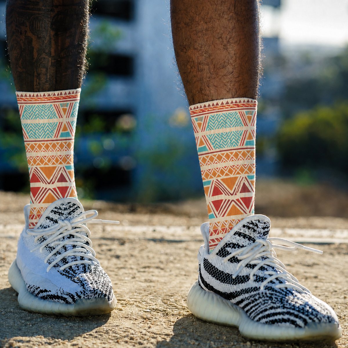 African Patterns Crew Socks (5 Pairs)