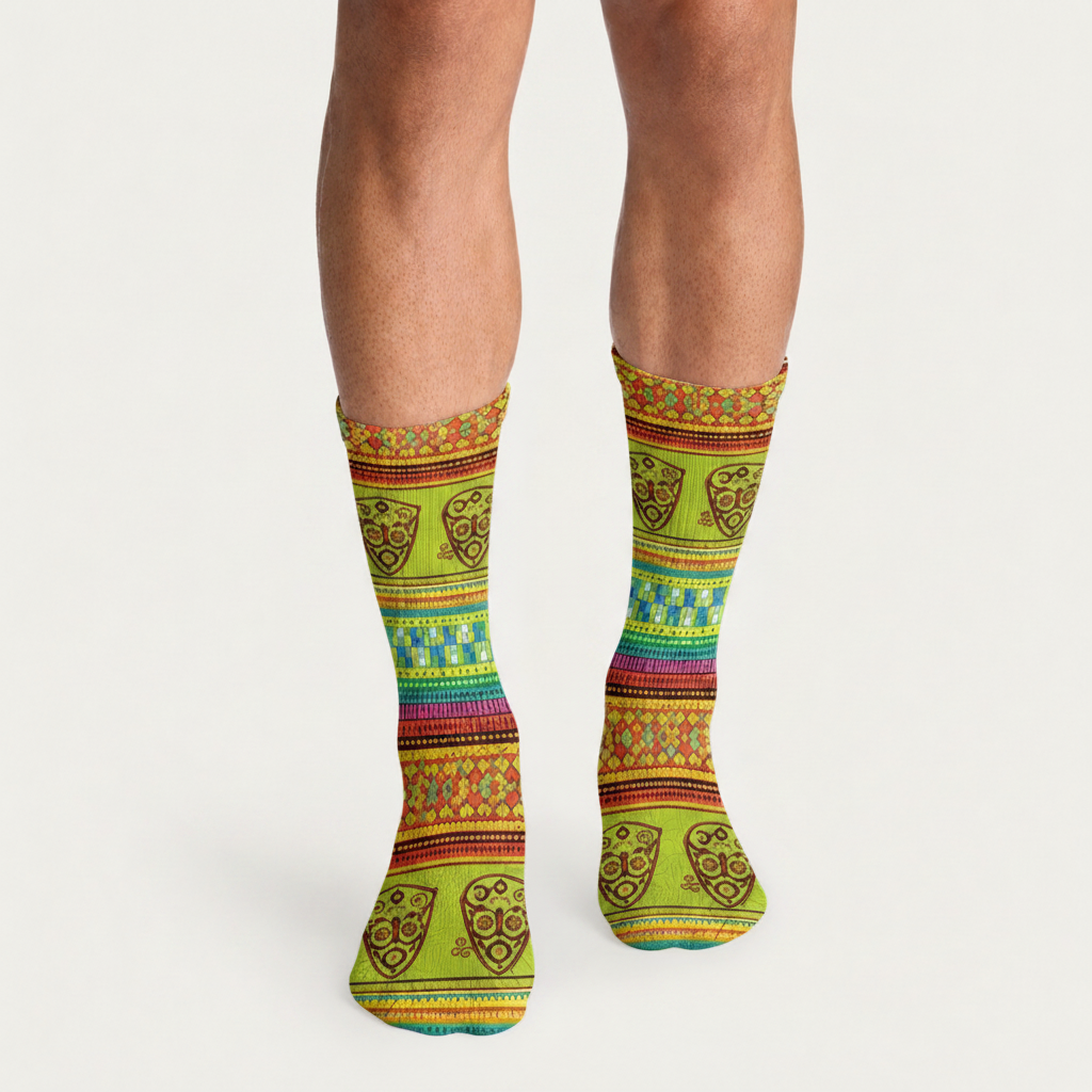 African Patterns Crew Socks (5 Pairs)