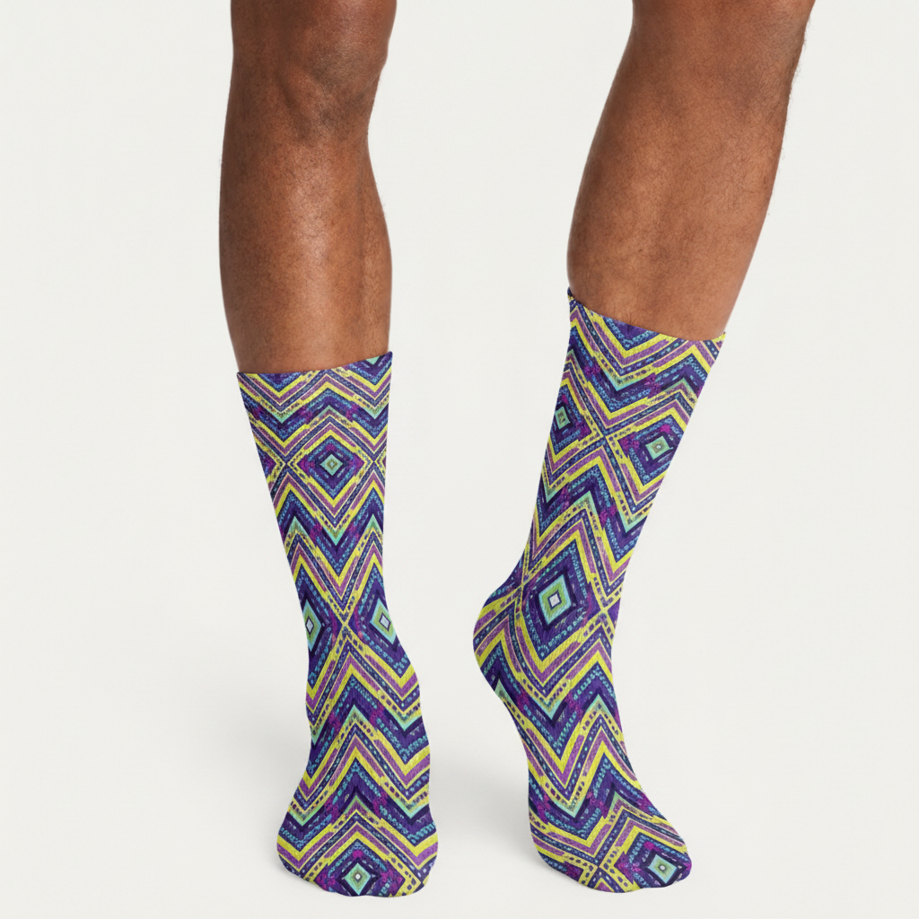 African Patterns Crew Socks (5 Pairs)