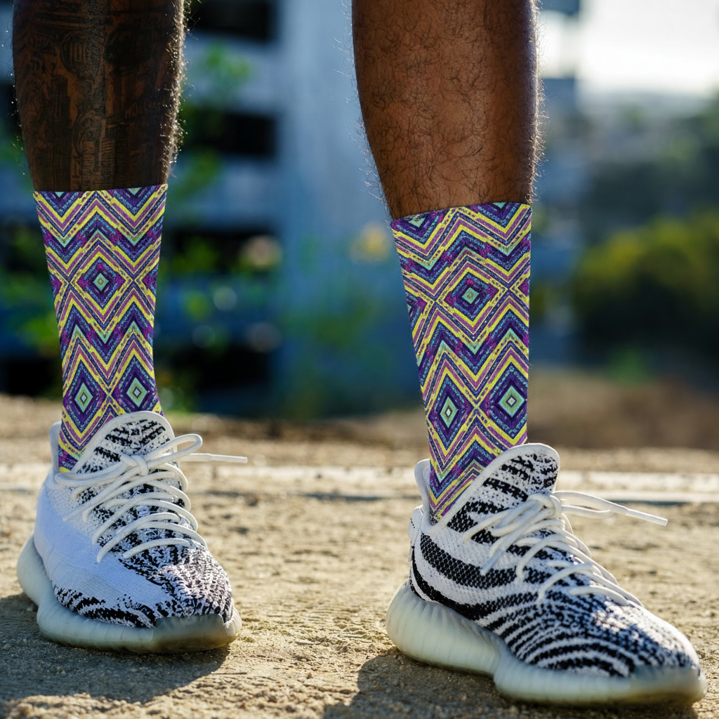 African Patterns Crew Socks (5 Pairs)