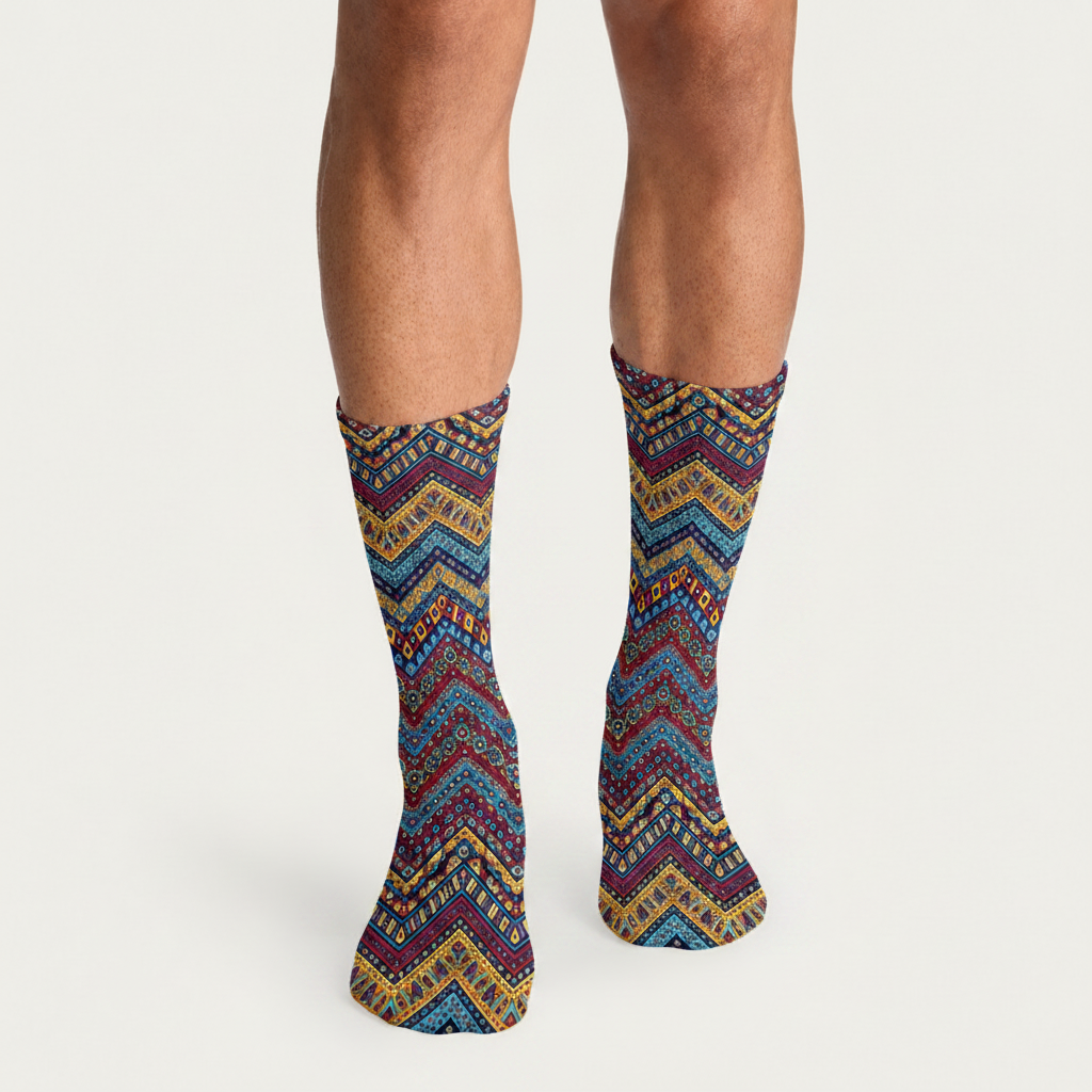 African Patterns Crew Socks (5 Pairs)
