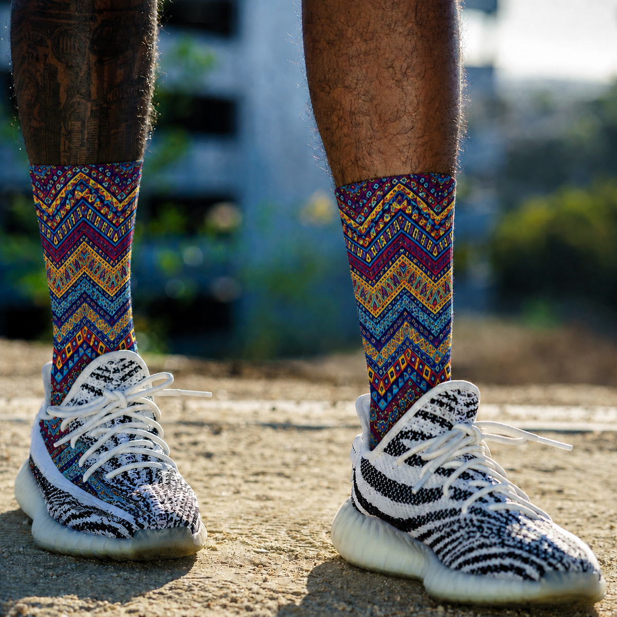 African Patterns Crew Socks (5 Pairs)