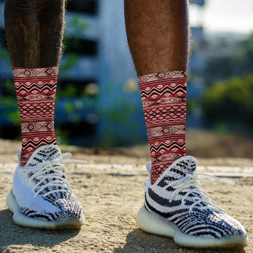African Patterns Crew Socks (5 Pairs)