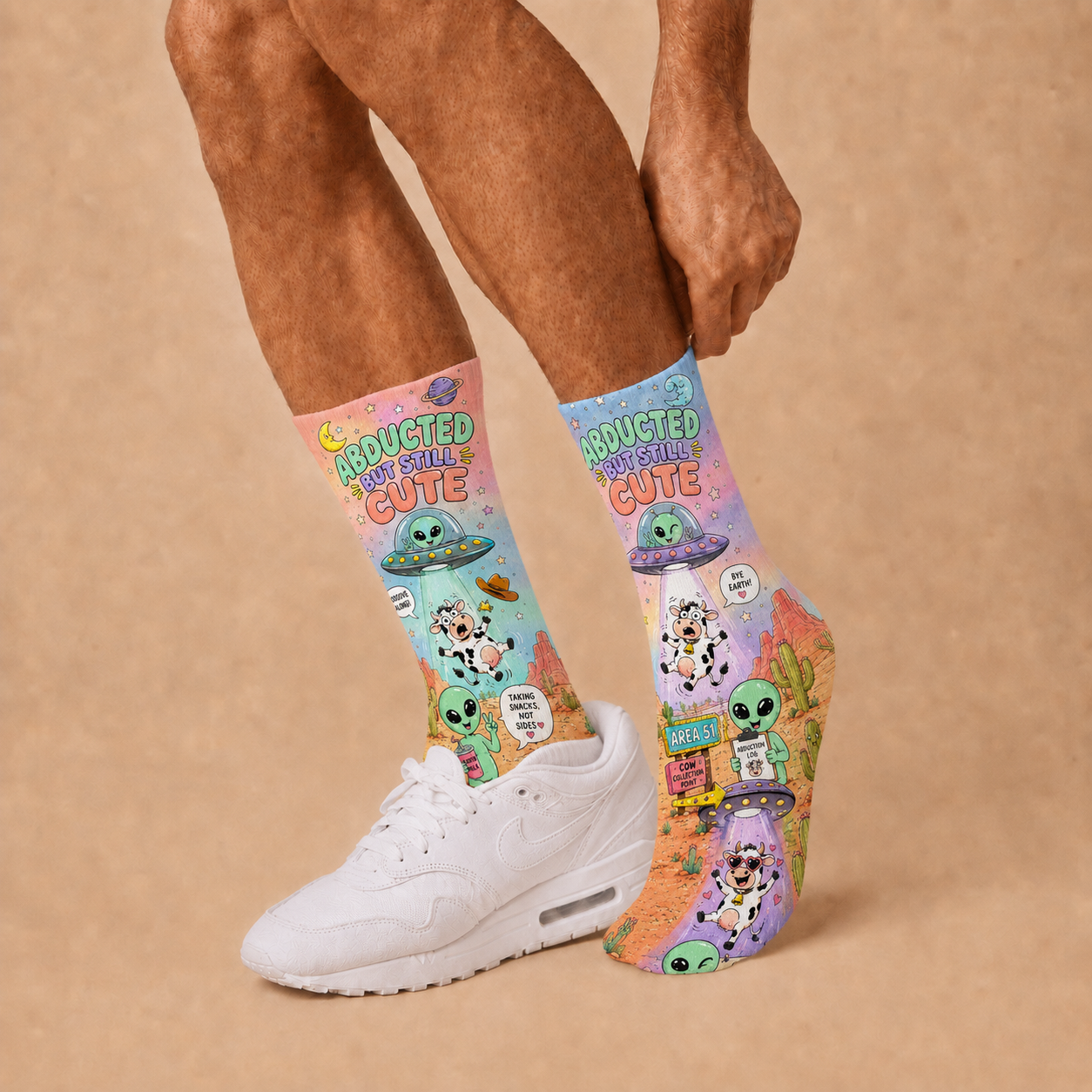 Alien Abducted But Still Cute socks