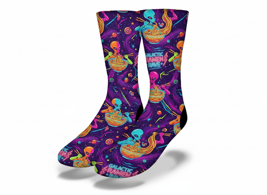 Alien Galatic Ramen Rave Socks