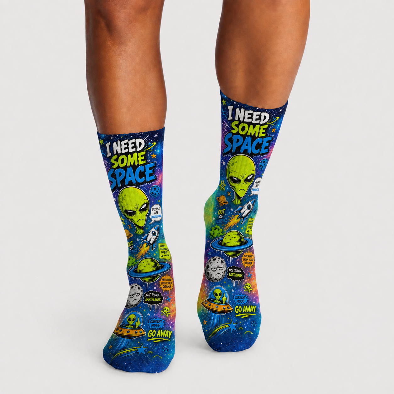 Alien I Need Some Space socks