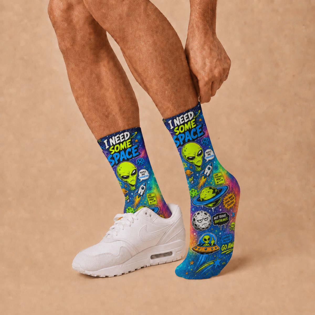 Alien I Need Some Space socks