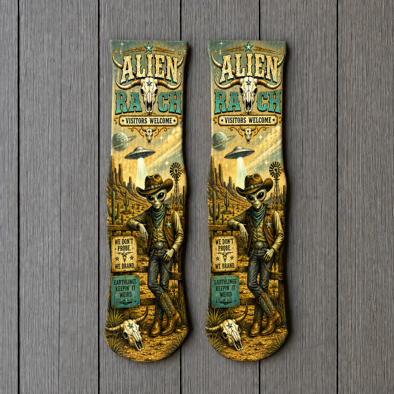 Alien Ranch socks