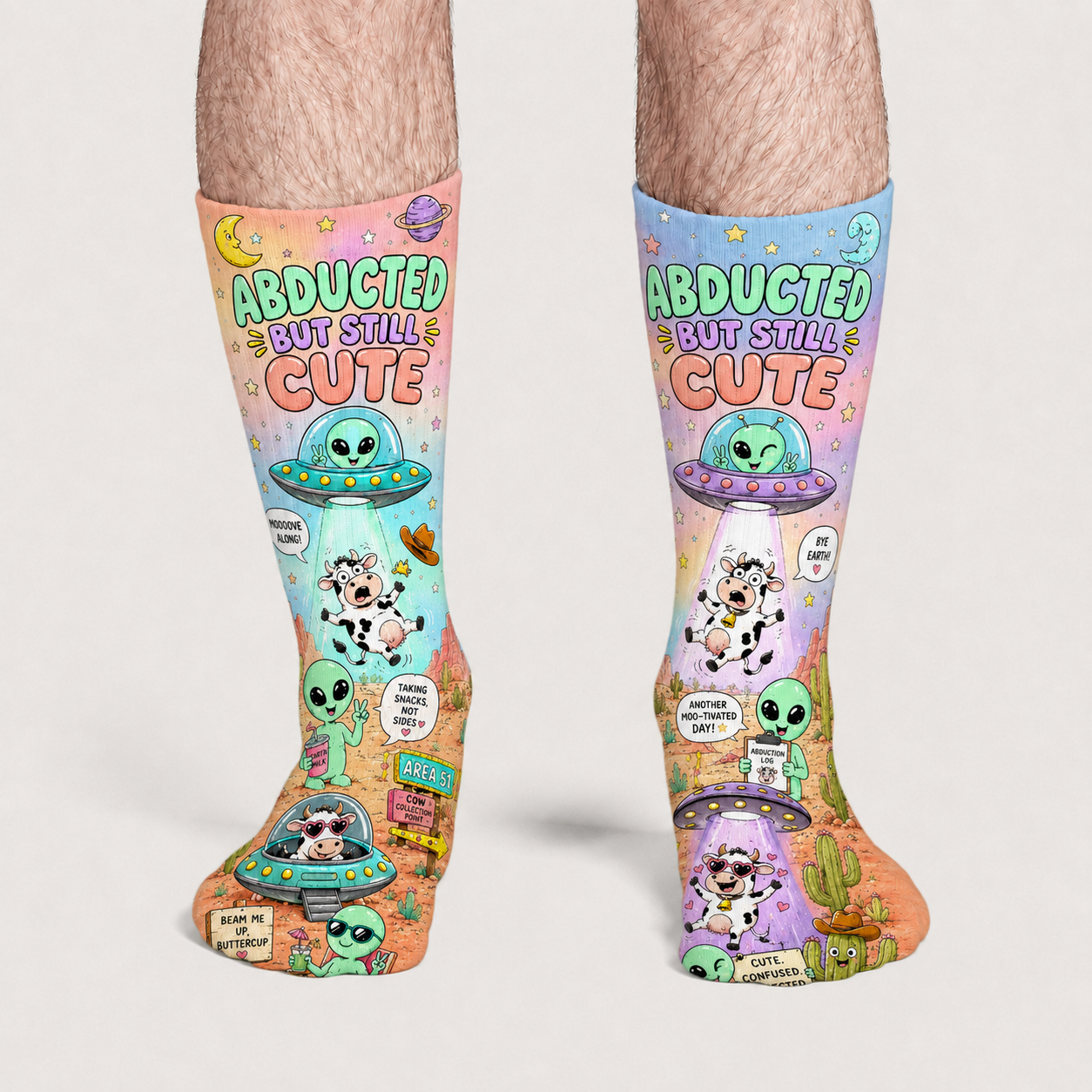 Alien Abducted But Still Cute socks