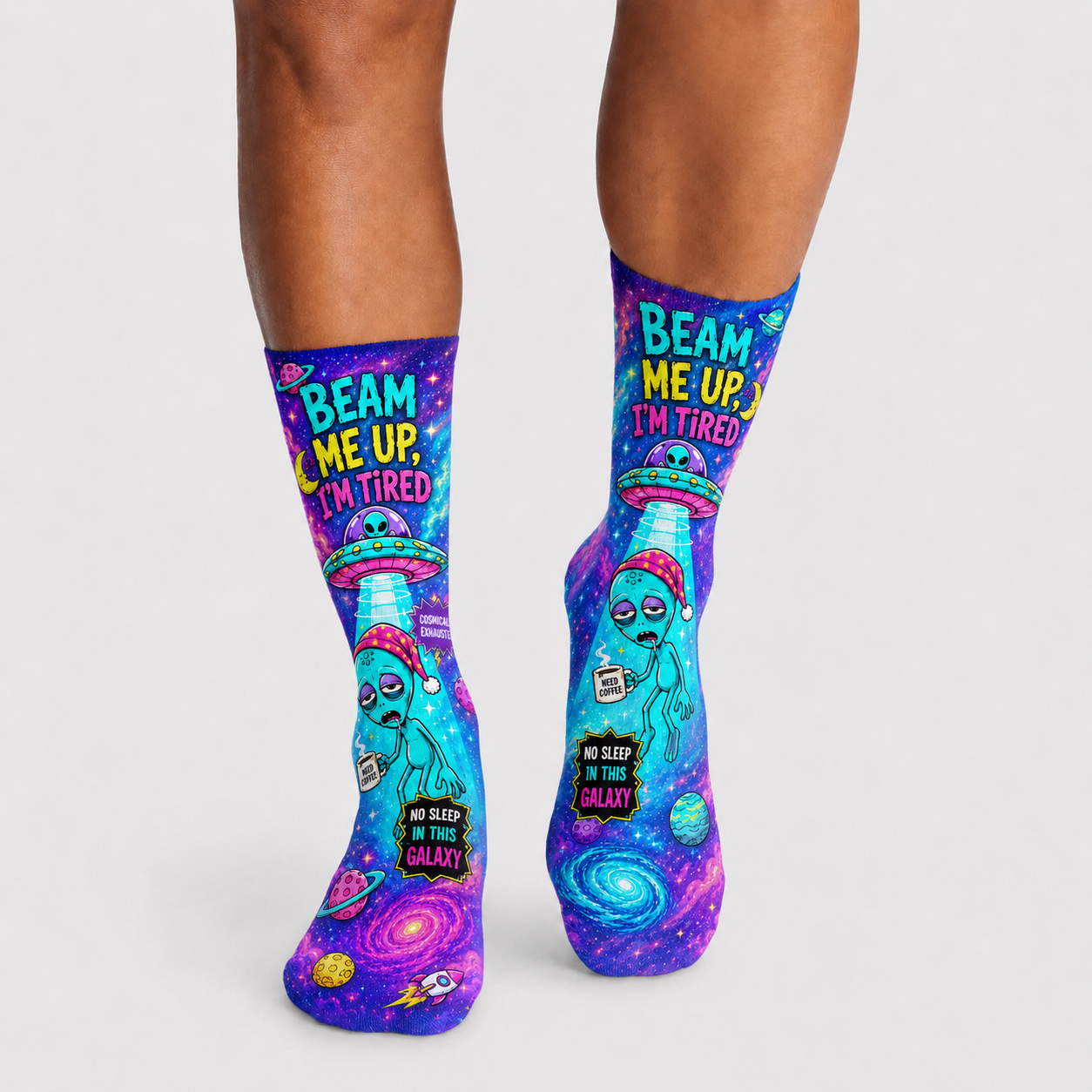 Alien Beam Me Up I´m Tired socks