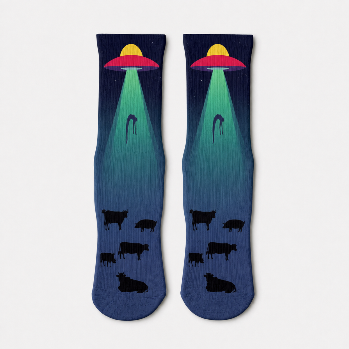Alien Abduction Crew Socks