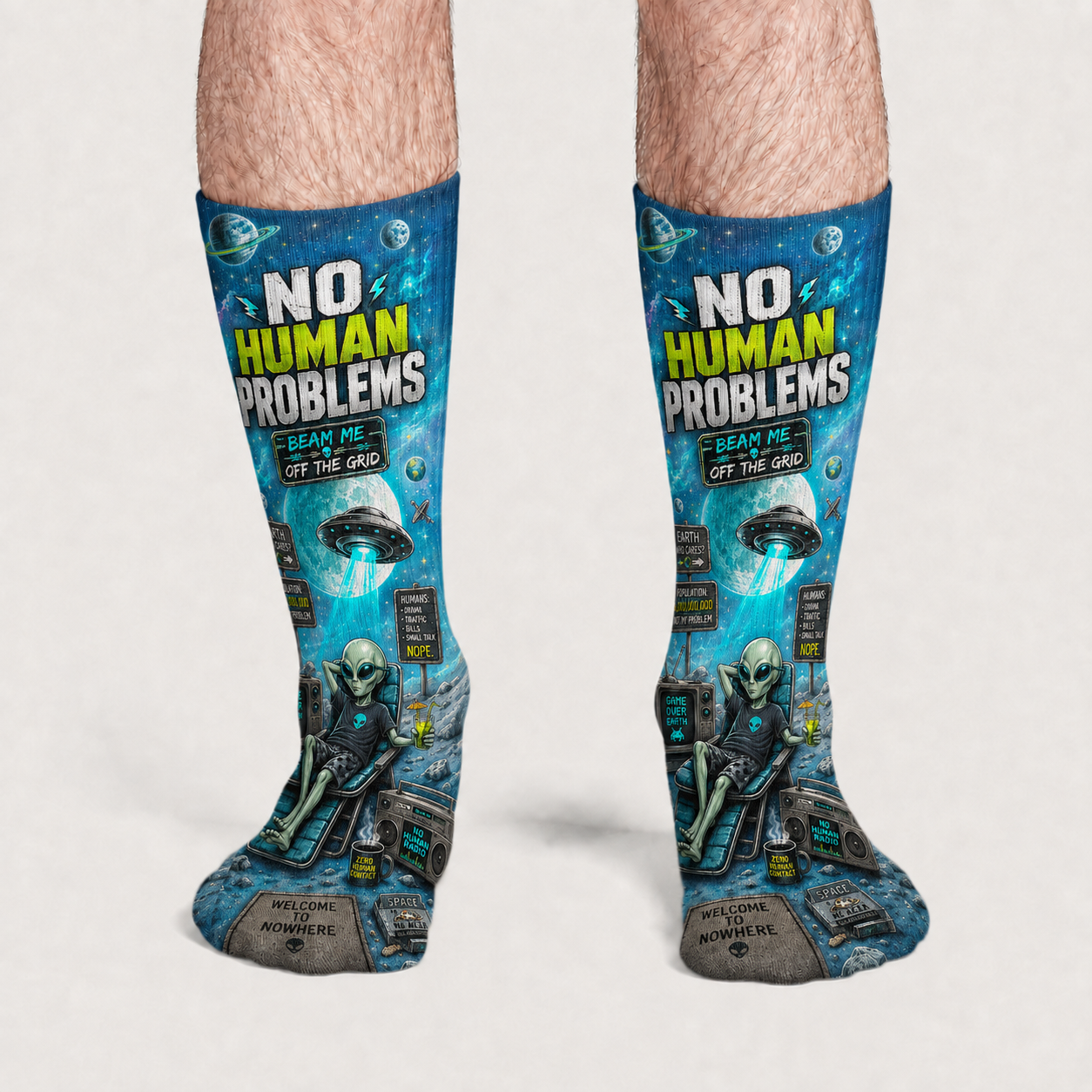 Alien No Human Problems socks