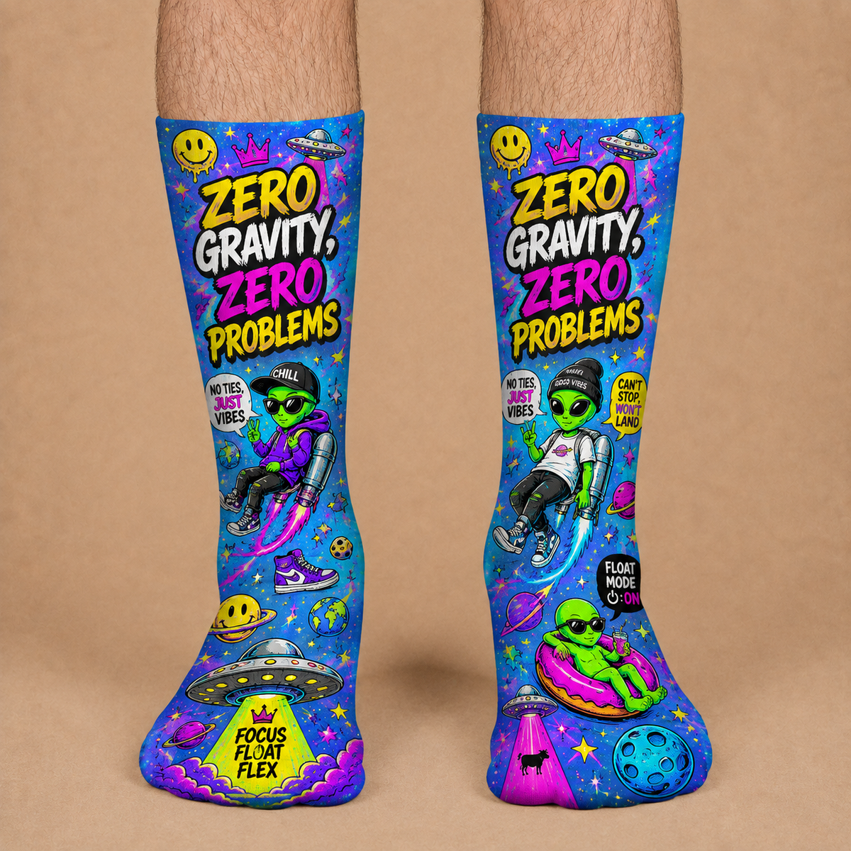 Alien Zero Gravity Zero Problems socks