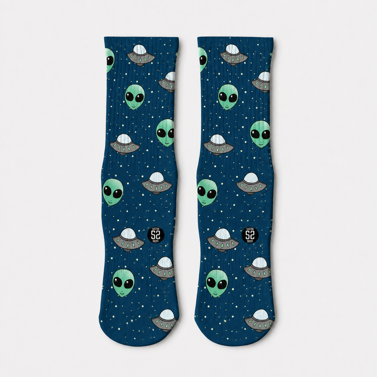 Aliens and Spaceships Crew Socks