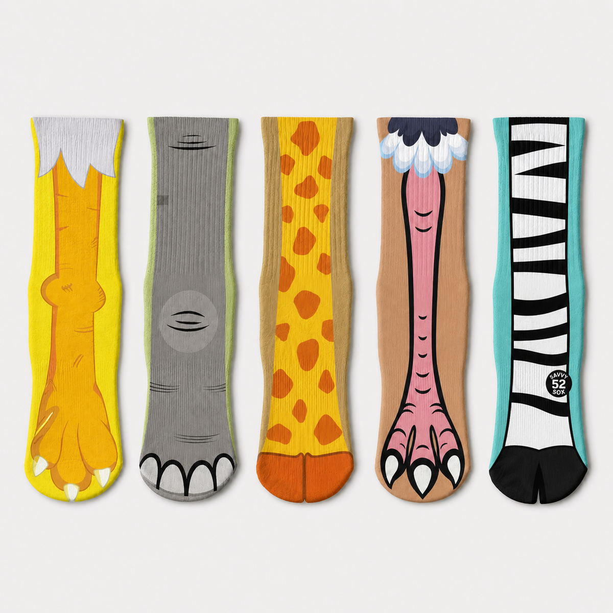 Animal Feet Crew Socks (5 Pairs)